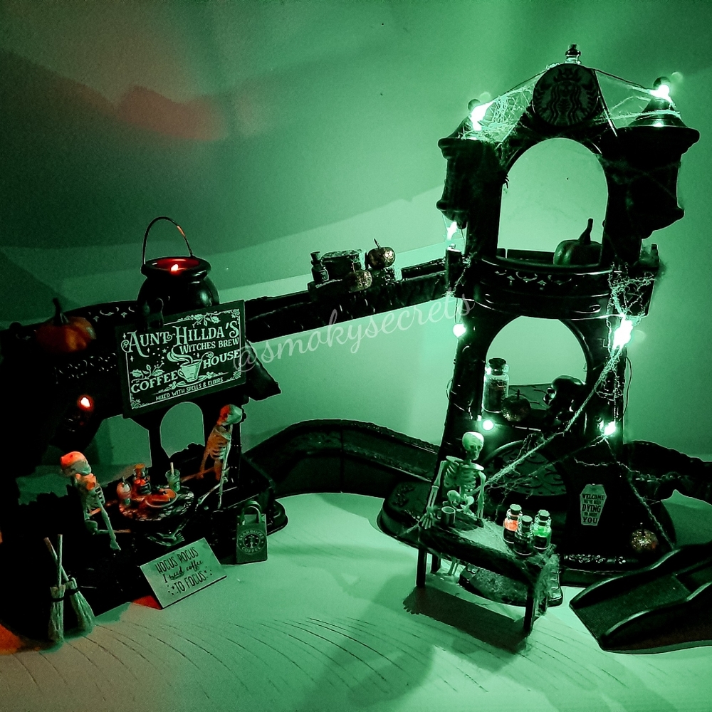 Halloween Starbucks/Coffee Theme Haunted Spooky Dollhouse Castle Mansion